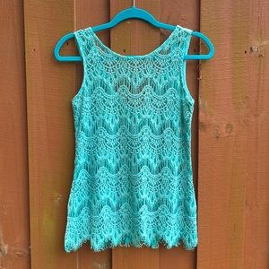 BKE Buckle Lace Tank Top